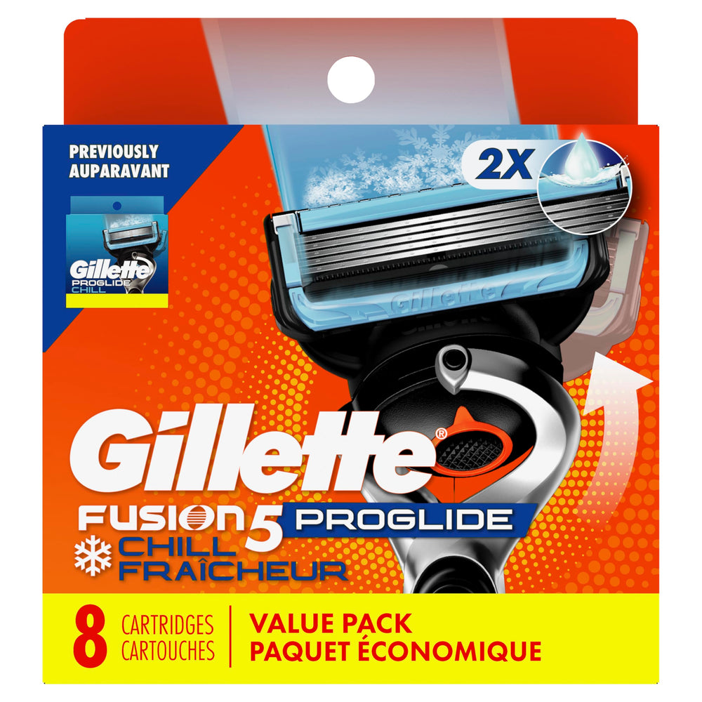 Gillette ProShield refills staged in bathroom illustrating ready-to-use convenience