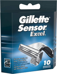 Gillette Sensor Excel close-up of twin blades and microfins highlighting shaving comfort