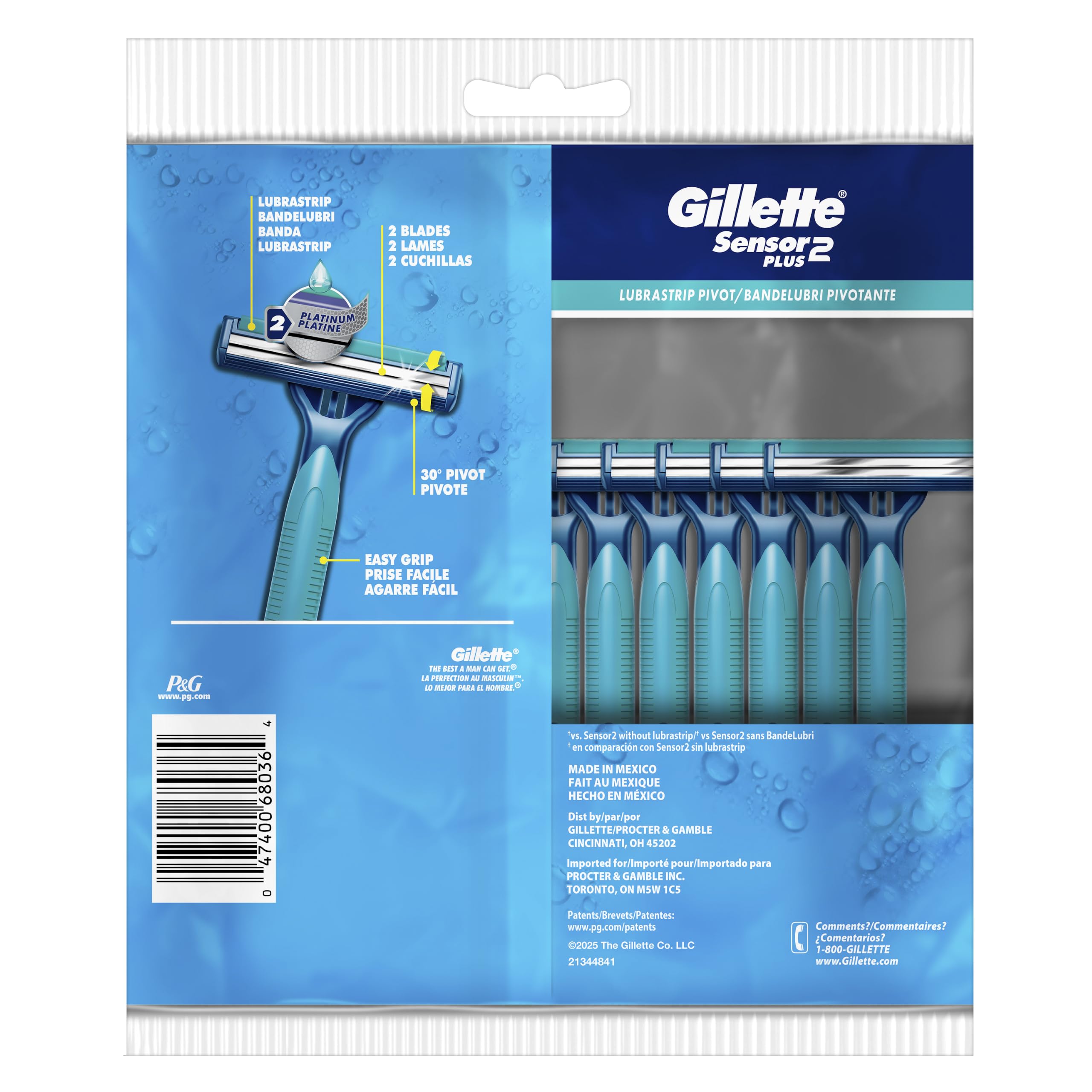 Gillette Sensor2 twin blades detail highlighting close shave performance and durability