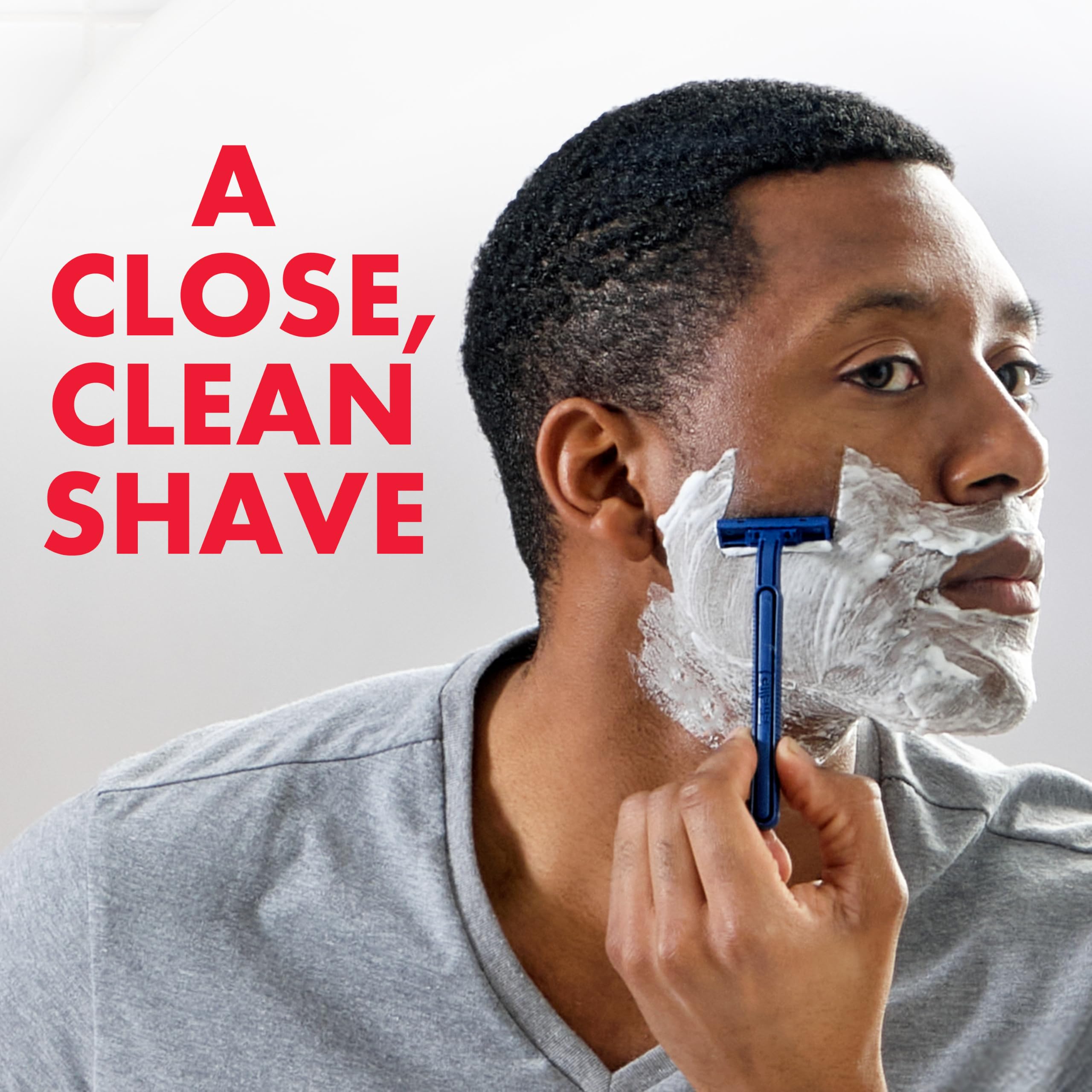 Gillette Sensor2 placed in bathroom beside shaving gel for easy access