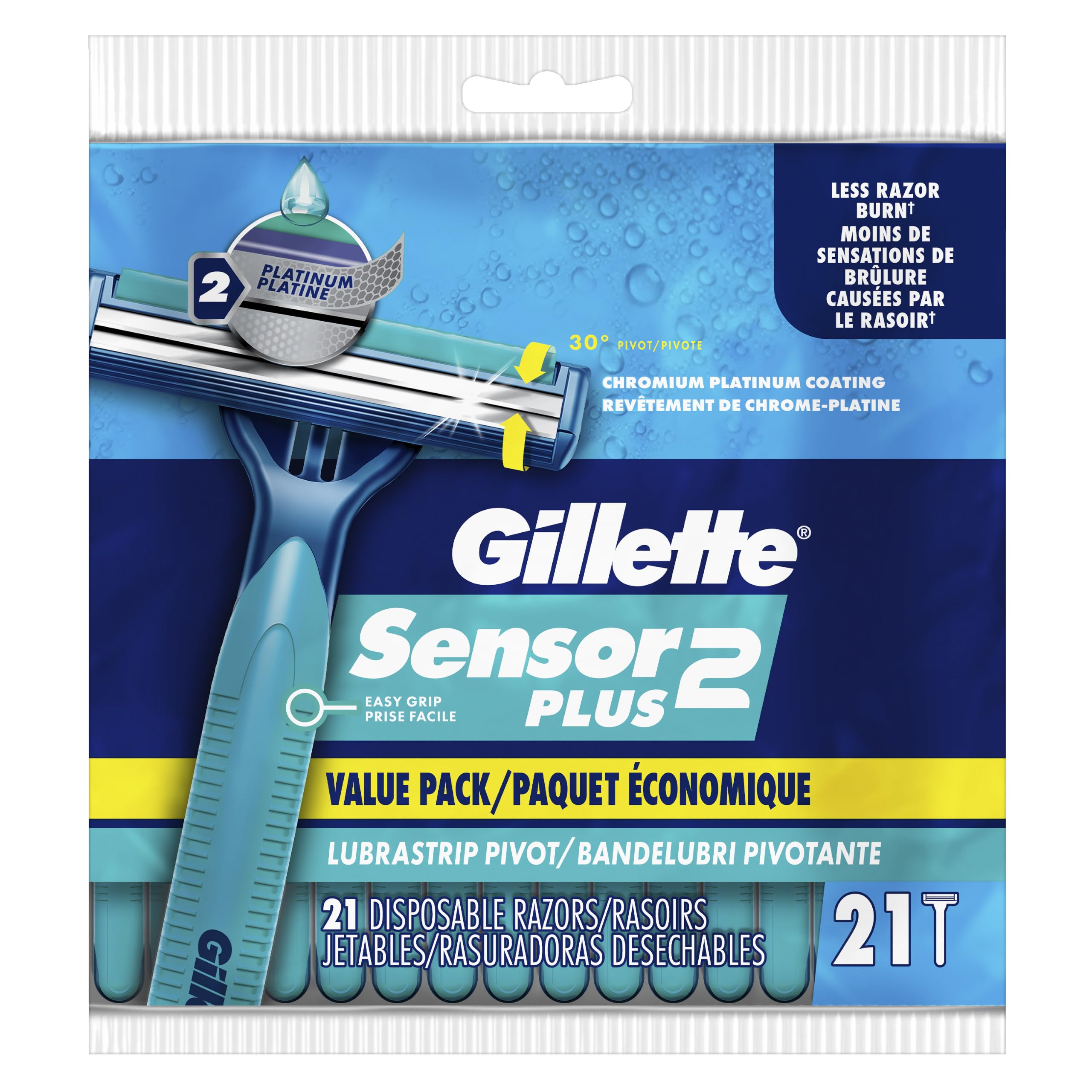 Gillette Sensor2 pivot head closeup demonstrating contouring for smoother shaves
