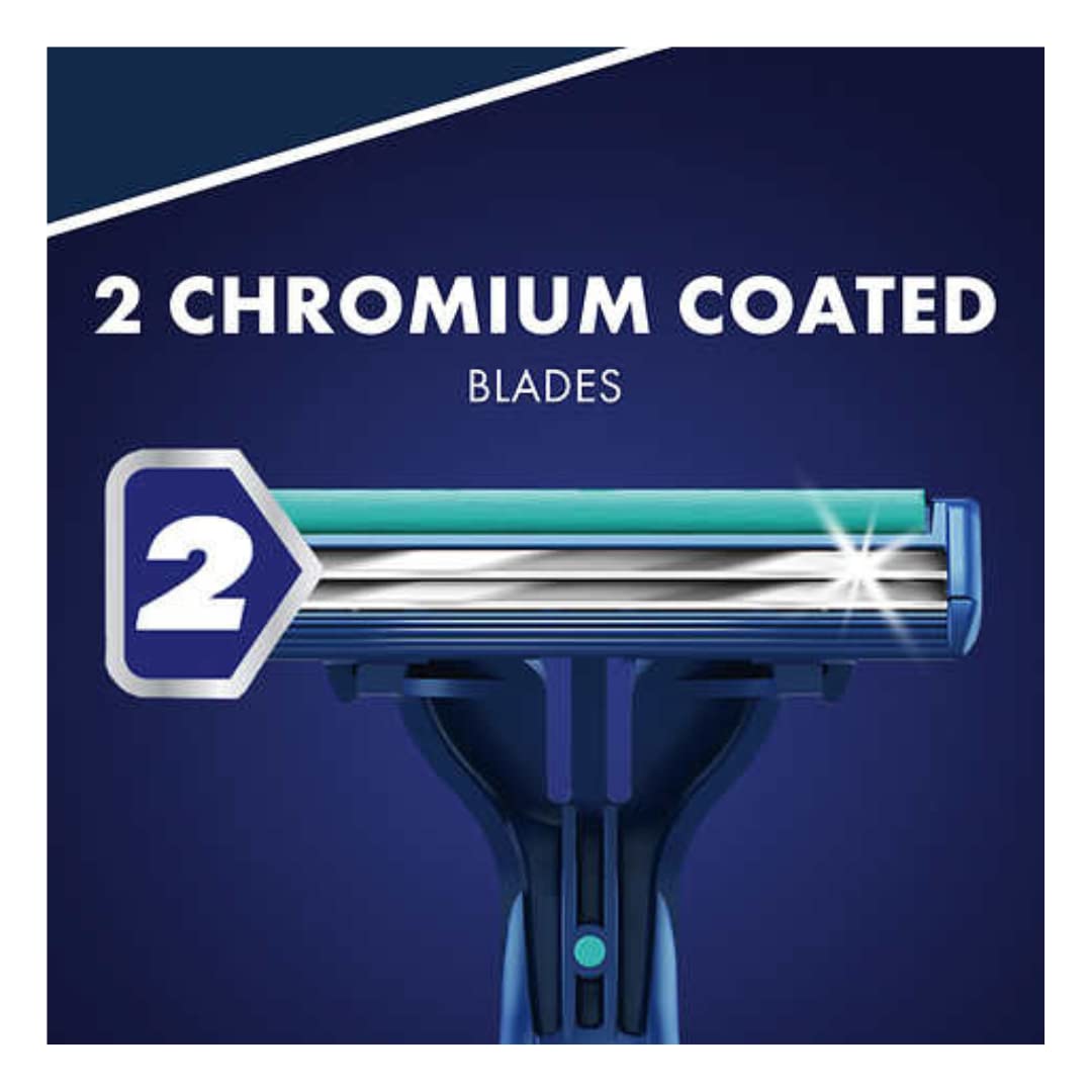 Gillette Sensor2 Plus Lubrastrip detail with chromium blades for better glide