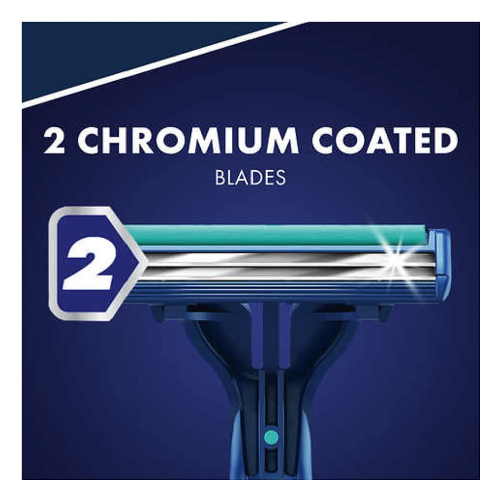 Gillette Sensor2 Plus Lubrastrip detail with chromium blades for better glide