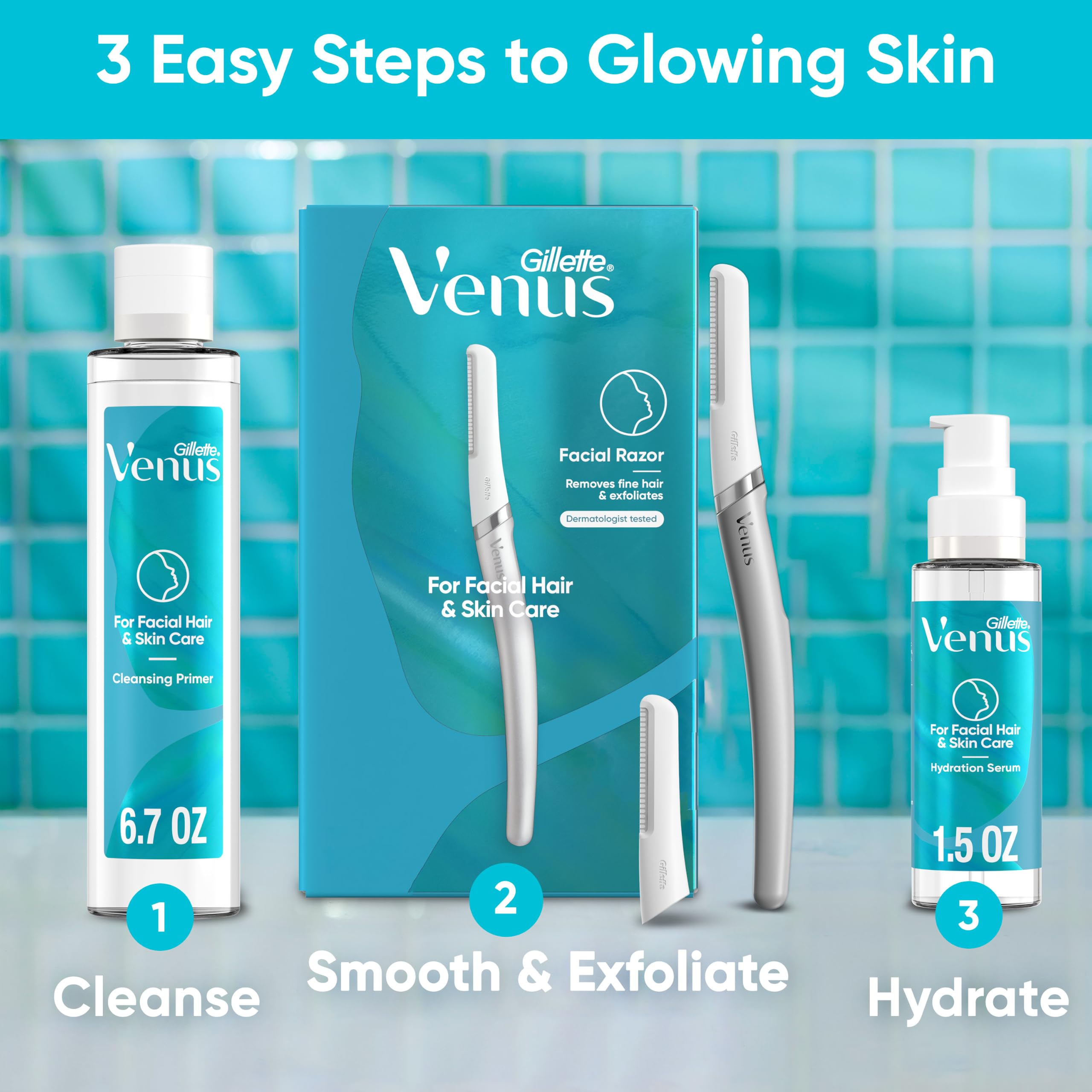 Gillette Venus results on cheek after use revealing smoother skin instantly