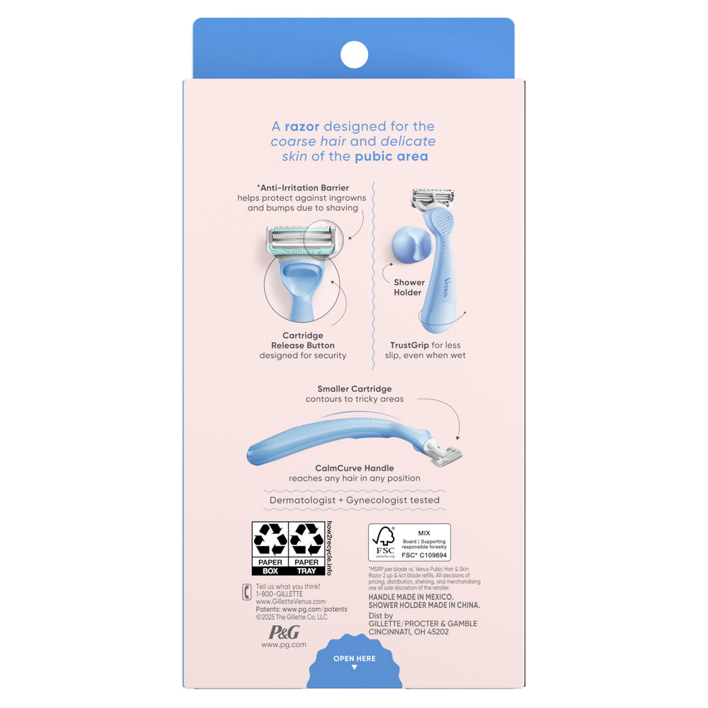 Gillette Venus razor stored in bathroom shelf setup for convenient everyday access