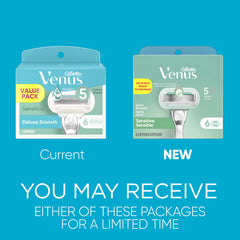 Gillette Venus close-up of five blades highlighting a smoother shave benefit