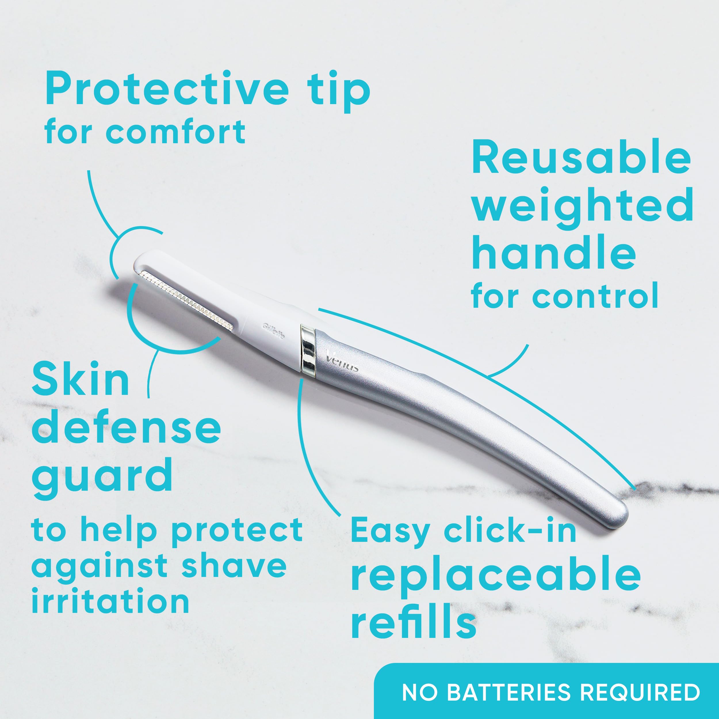 Gillette Venus blade detail showing Skin Defense Guard for safer exfoliation