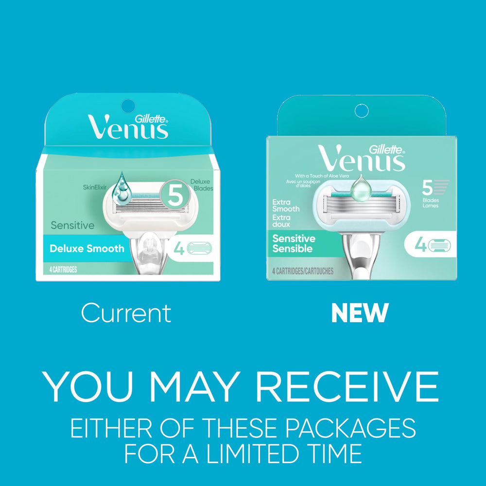Gillette Venus close-up of five blades offering a smoother, closer shave