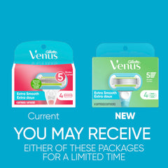 Gillette Venus close-up of blade edges showing five blades for a closer shave benefit