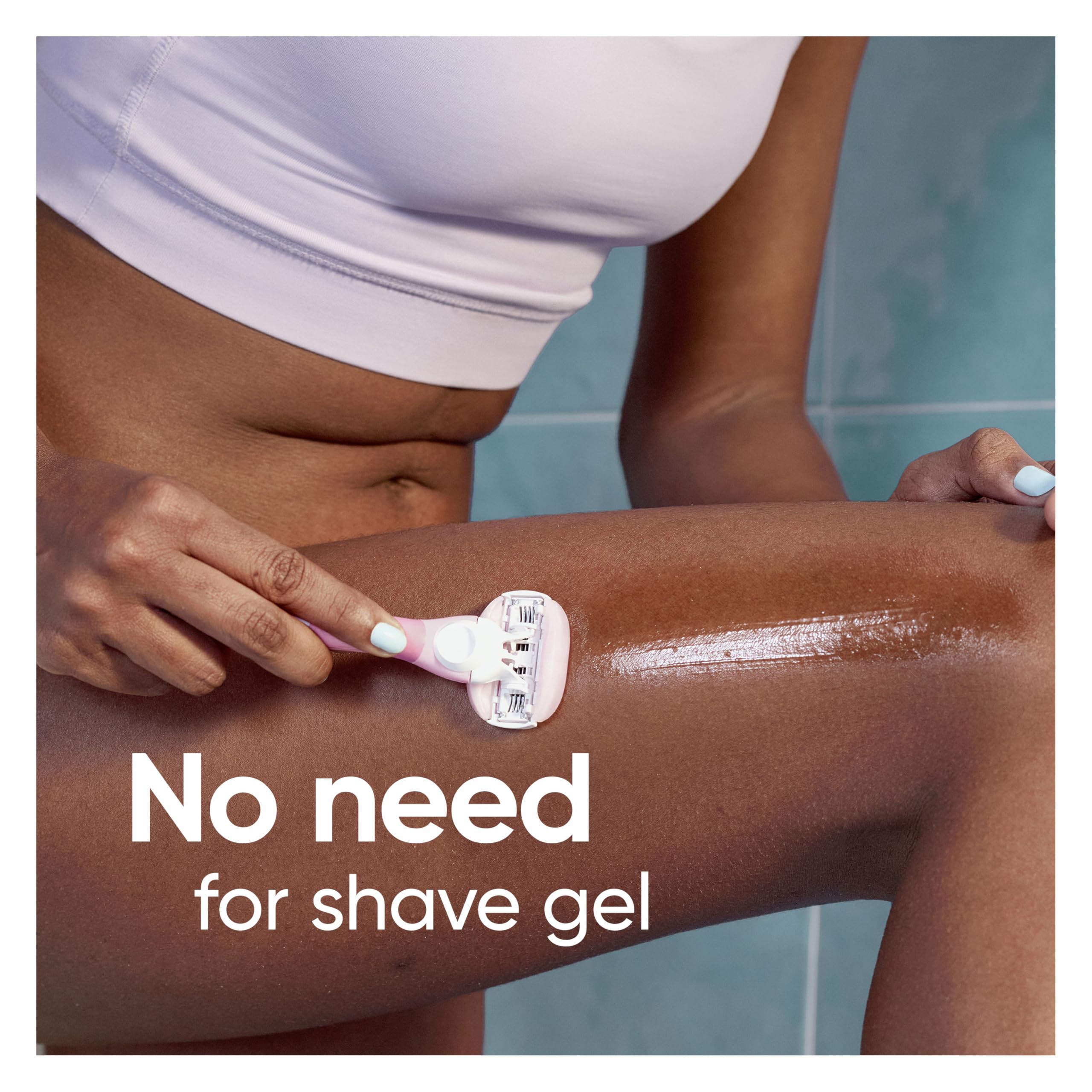 Gillette Venus cartridge attached to a handle demonstrating easy fit
