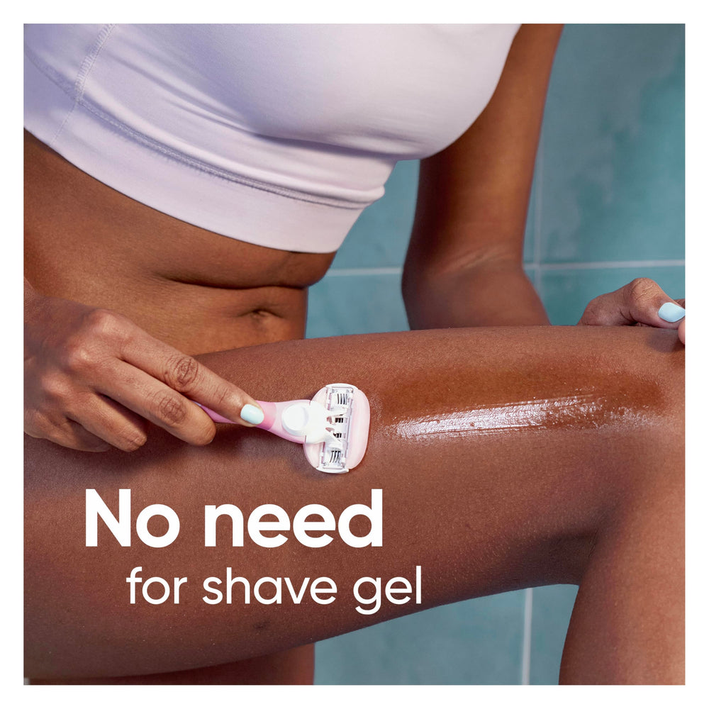 Gillette Venus cartridge attached to a handle demonstrating easy fit