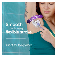 Gillette Venus five-blade cartridge close-up highlighting precise cutting performance