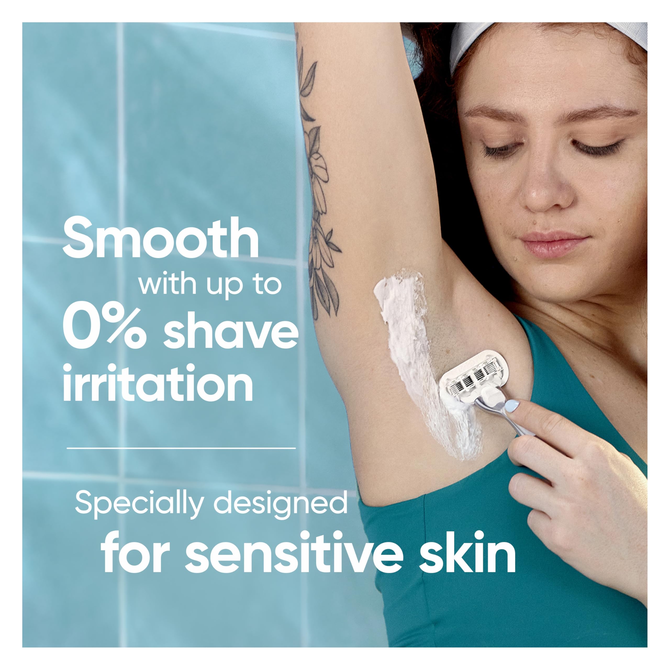 Gillette Venus close detail of five-blade cartridge for smoother shaves