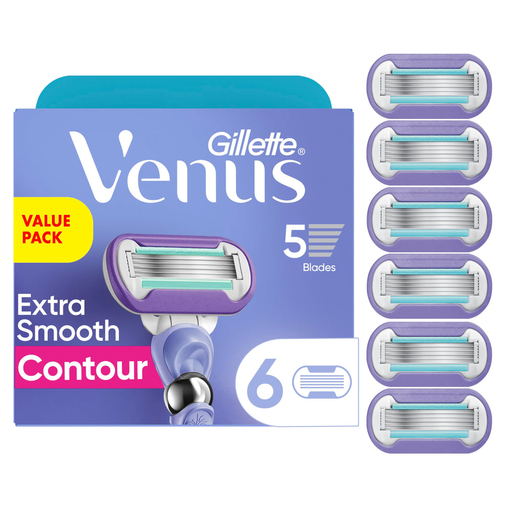 Gillette Venus front packaging showing six refill cartridges and brand clarity