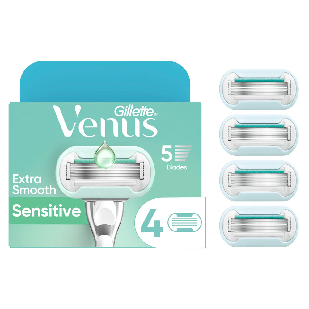 Gillette Venus front packaging showing four blade refills and gift-ready look