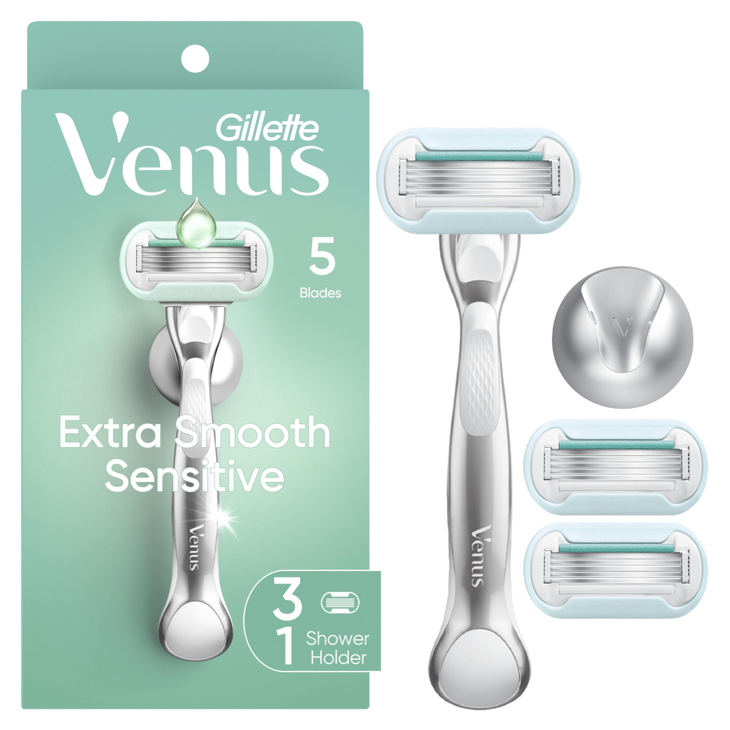 Gillette Venus front packaging showing contents and benefits