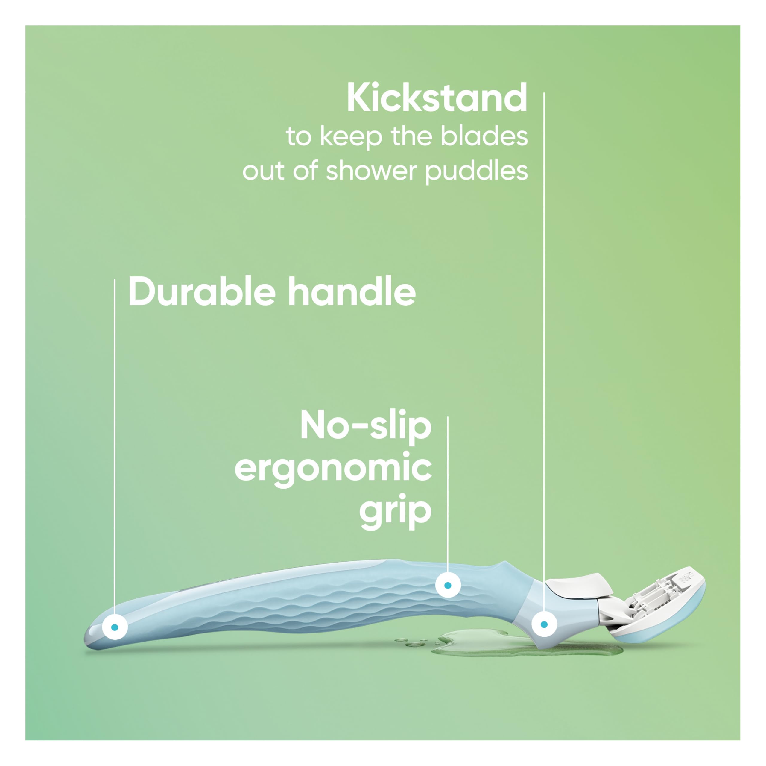 Gillette Venus handle with refill attached for easy blade swapping
