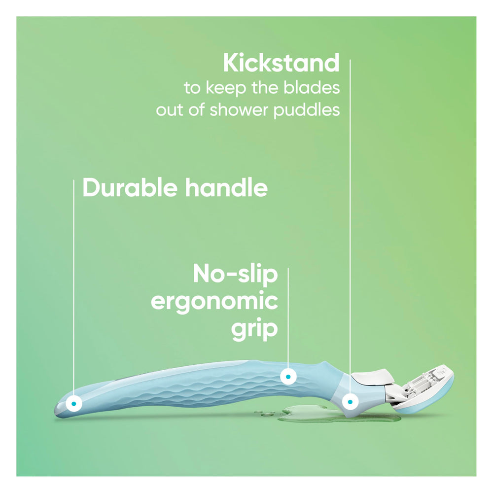 Gillette Venus handle with refill attached for easy blade swapping