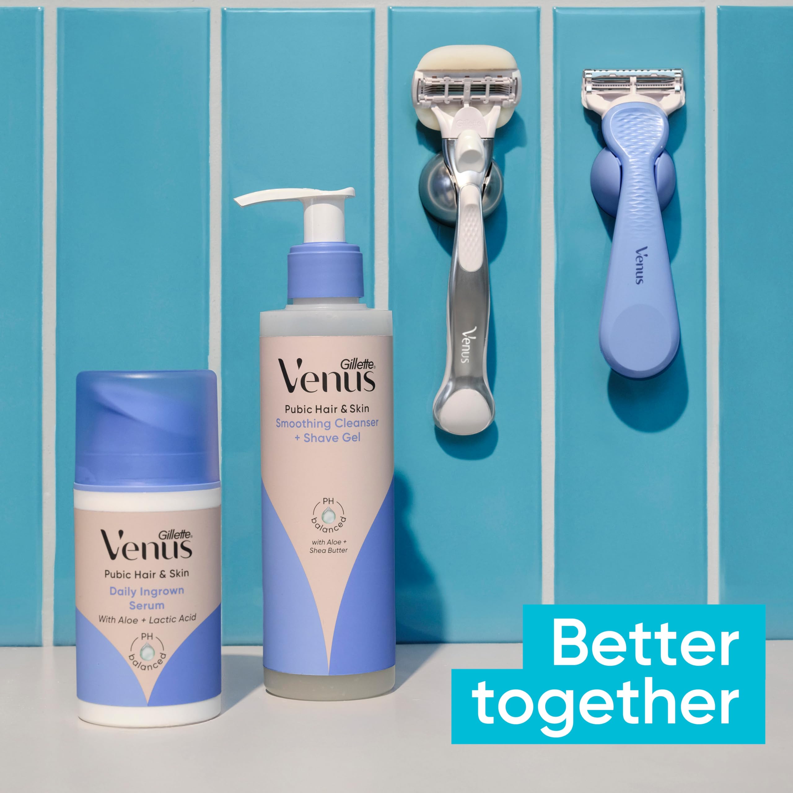Gillette Venus razor in bathroom setting for comfortable grooming routine