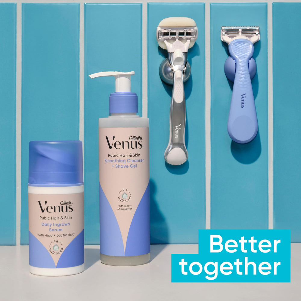 Gillette Venus razor in bathroom setting for comfortable grooming routine