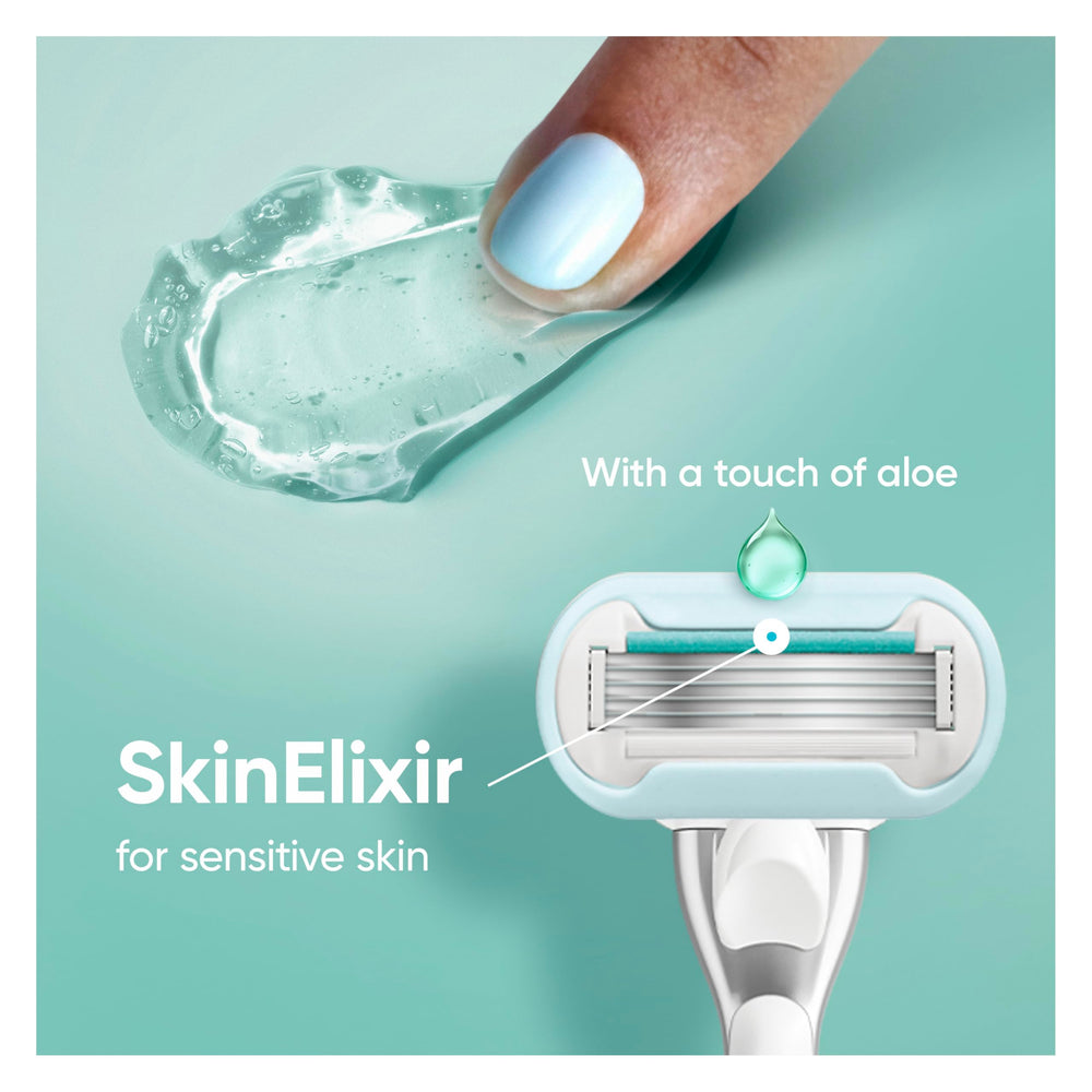 Gillette Venus in use shaving legs showing comfortable, smooth result