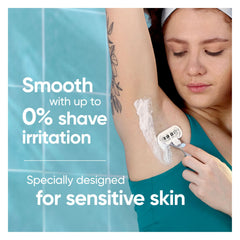 Gillette Venus lubrication strip detail demonstrating extra glide benefit