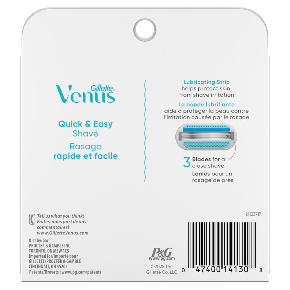 Gillette Venus lubrication strip detail for smoother, gentler glide