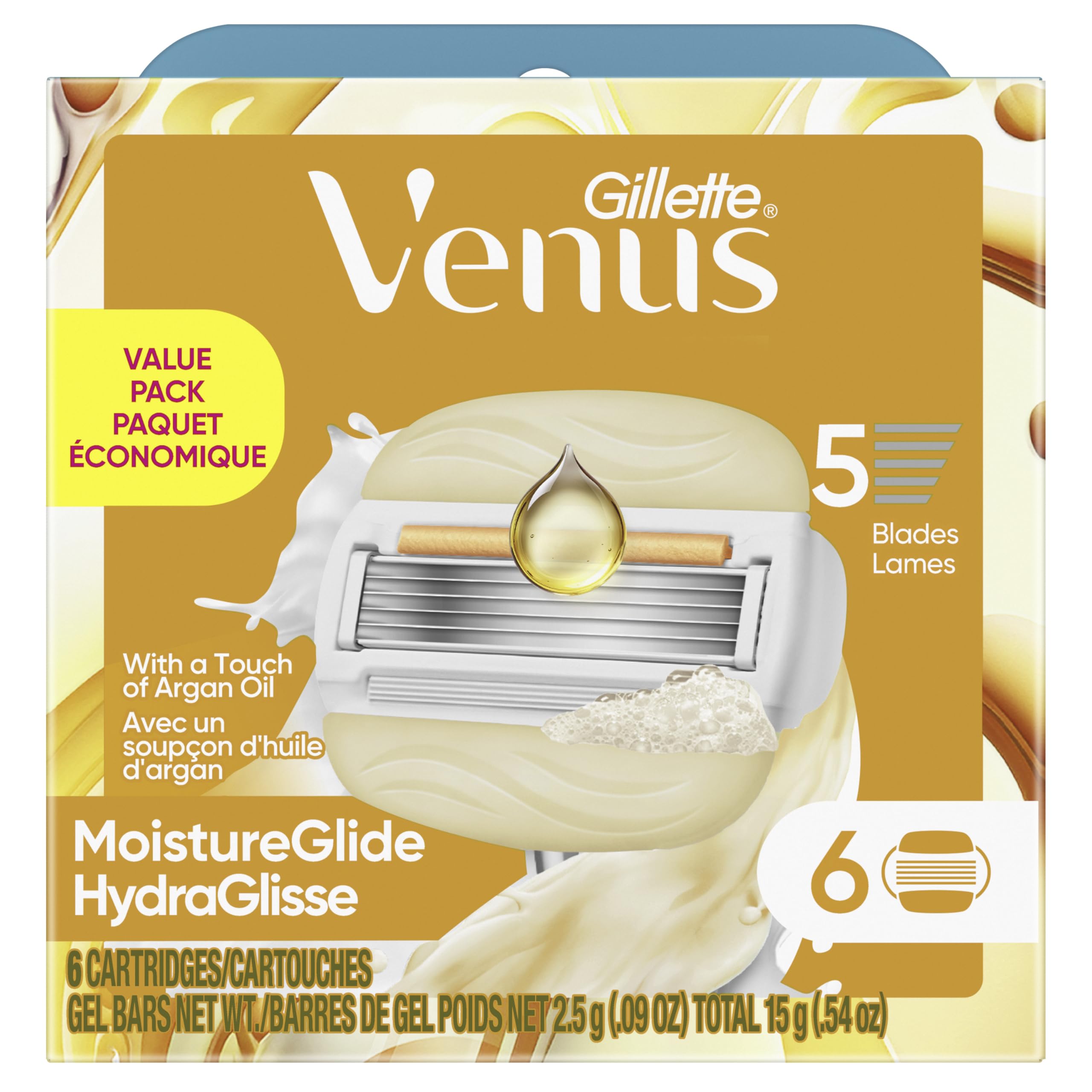 Gillette Venus blade edge close-up showing tight blade spacing for close shave