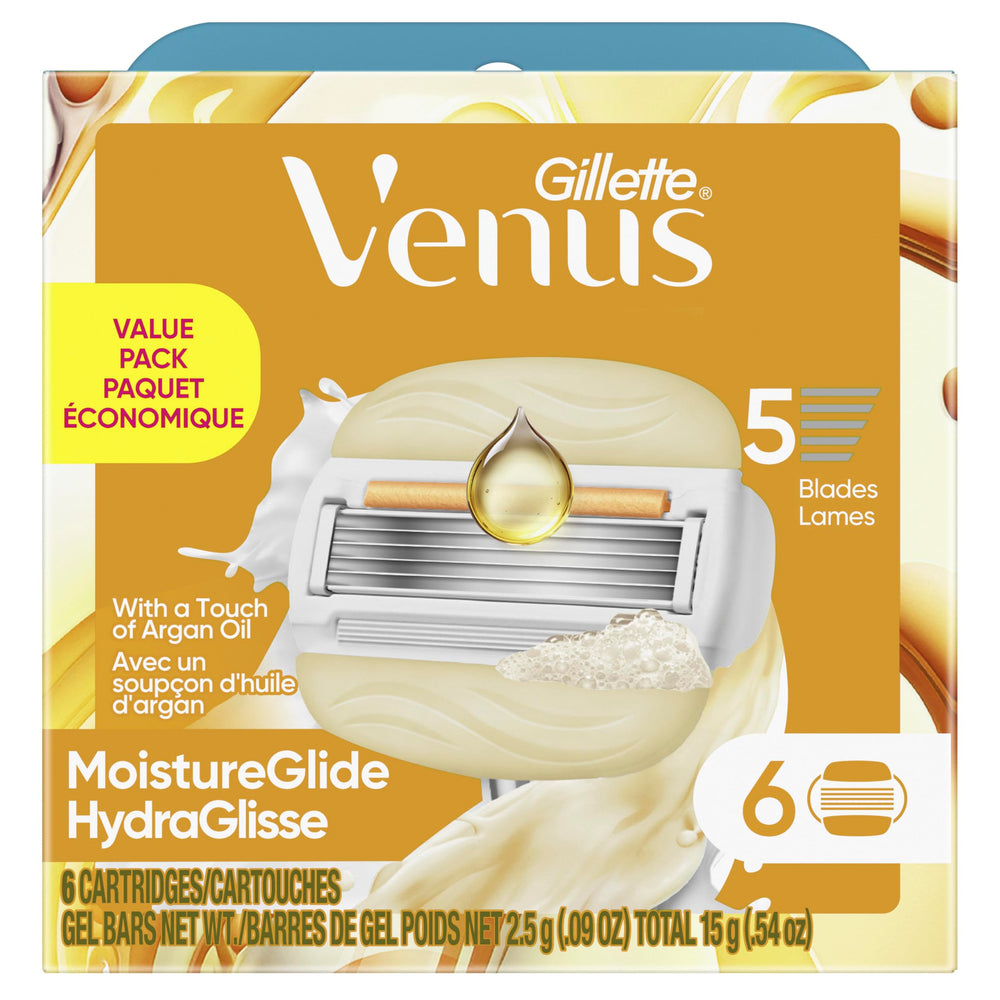 Gillette Venus blade edge close-up showing tight blade spacing for close shave