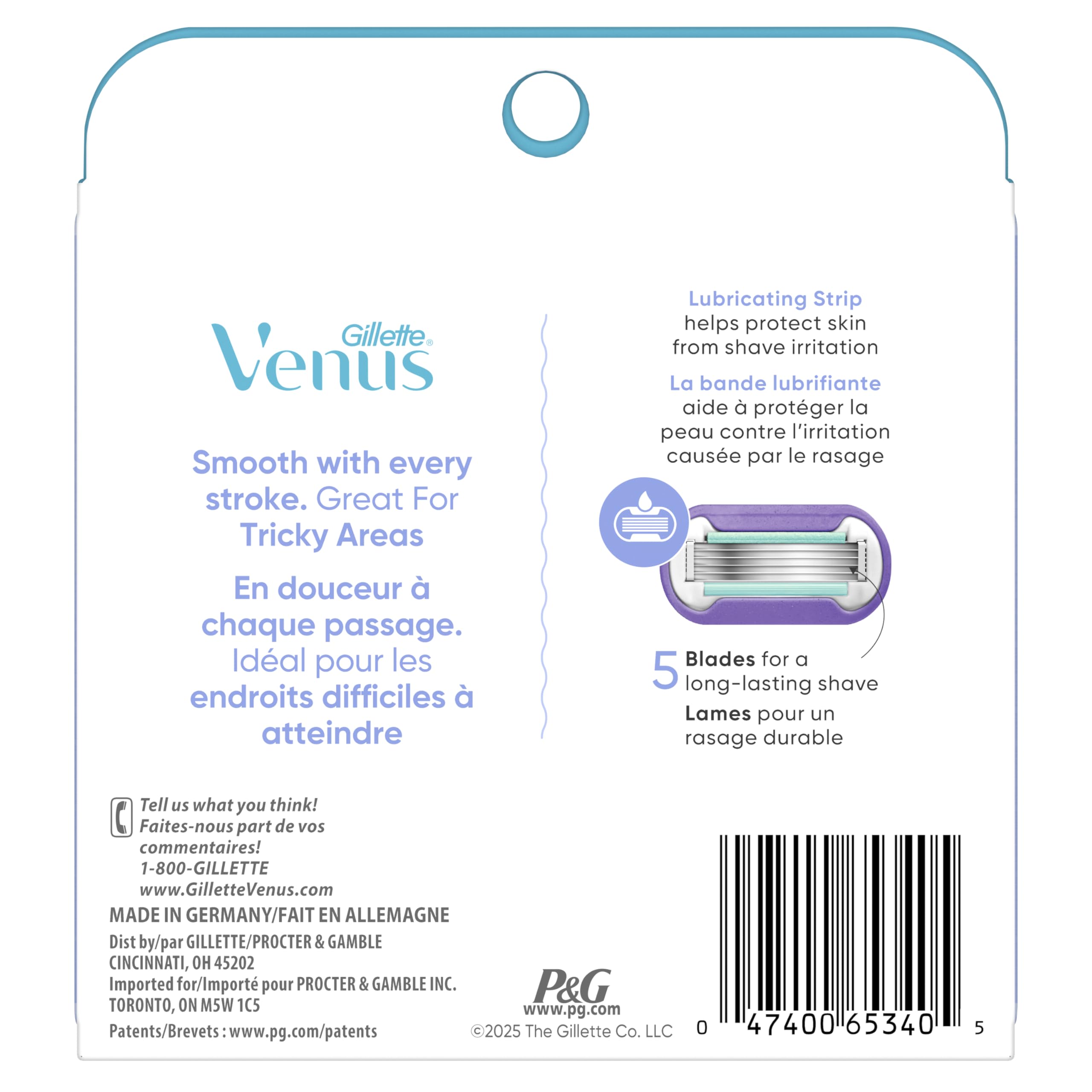 Gillette Venus open pack with six cartridges showing supply for months