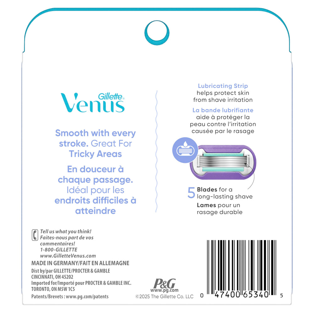 Gillette Venus open pack with six cartridges showing supply for months
