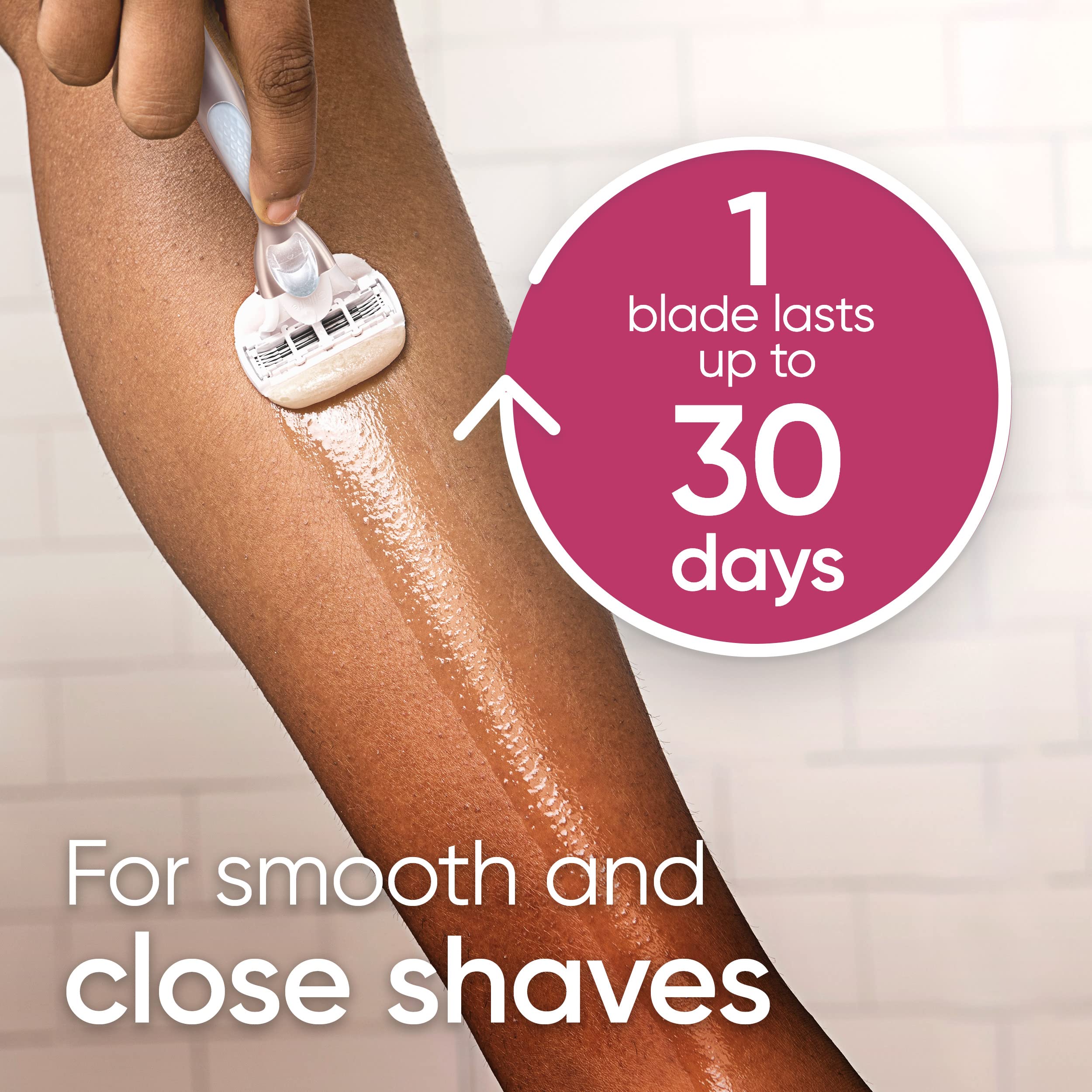 Gillette Venus retail pack with four refills for long-lasting supply