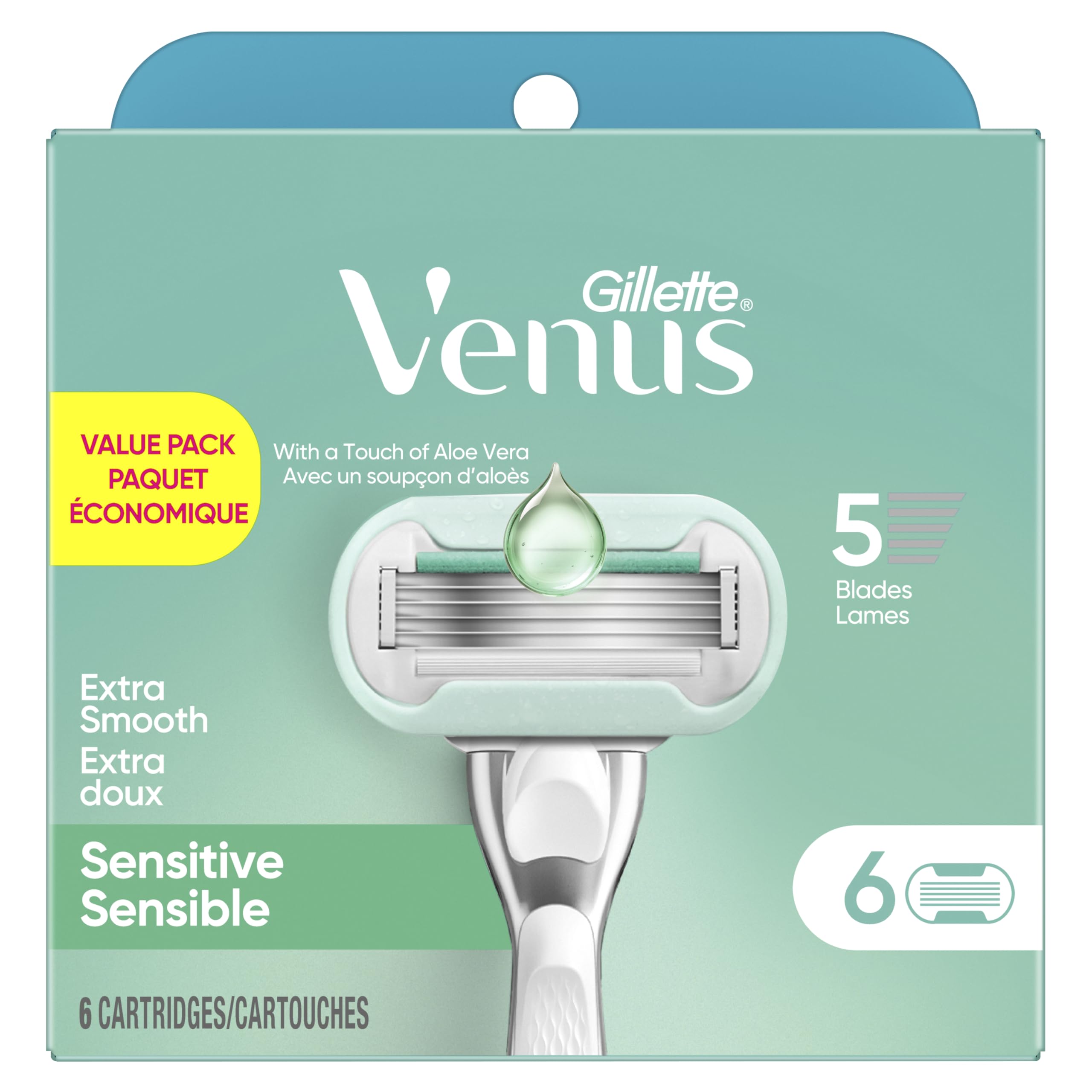 Gillette Venus pivoting head shaving leg to show contouring and comfort benefit