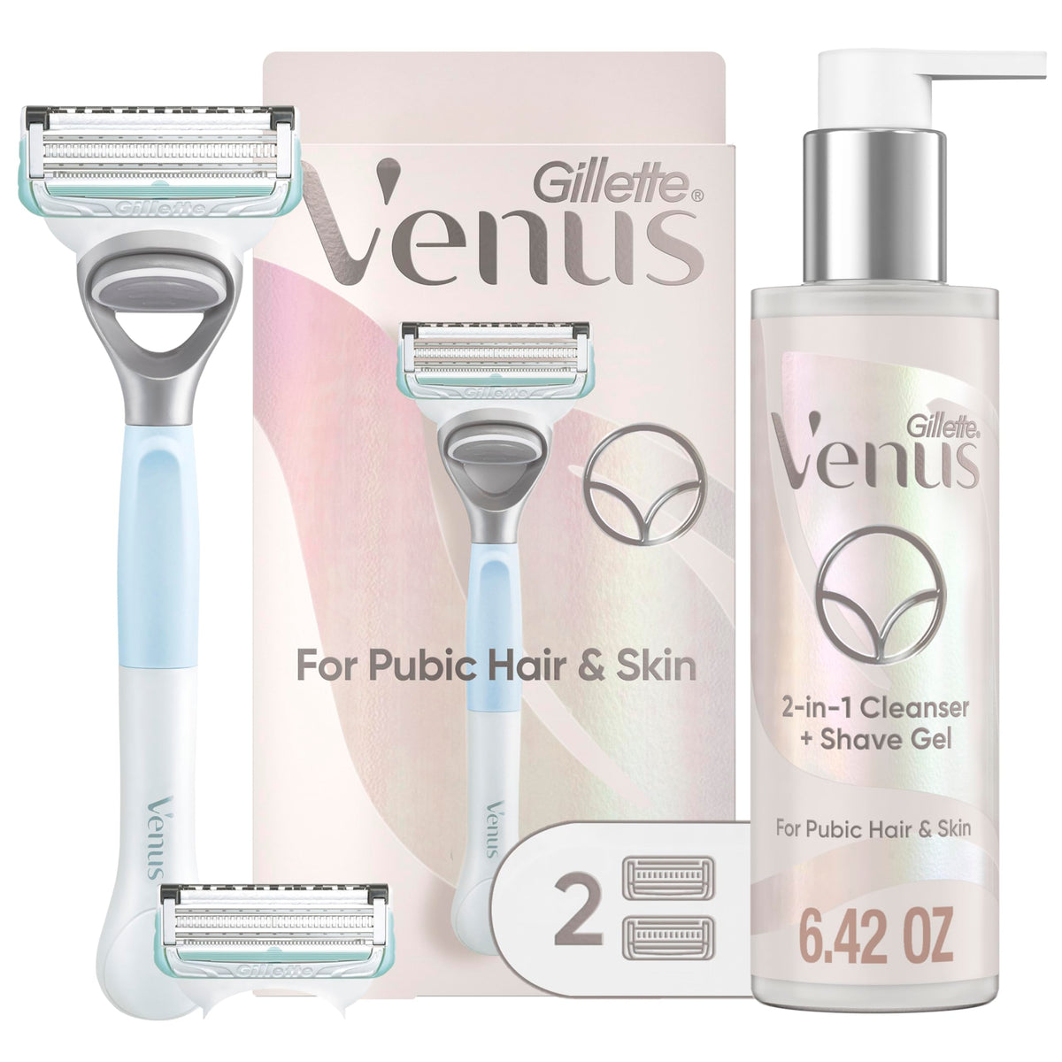Gillette Venus product box front showing complete kit benefits