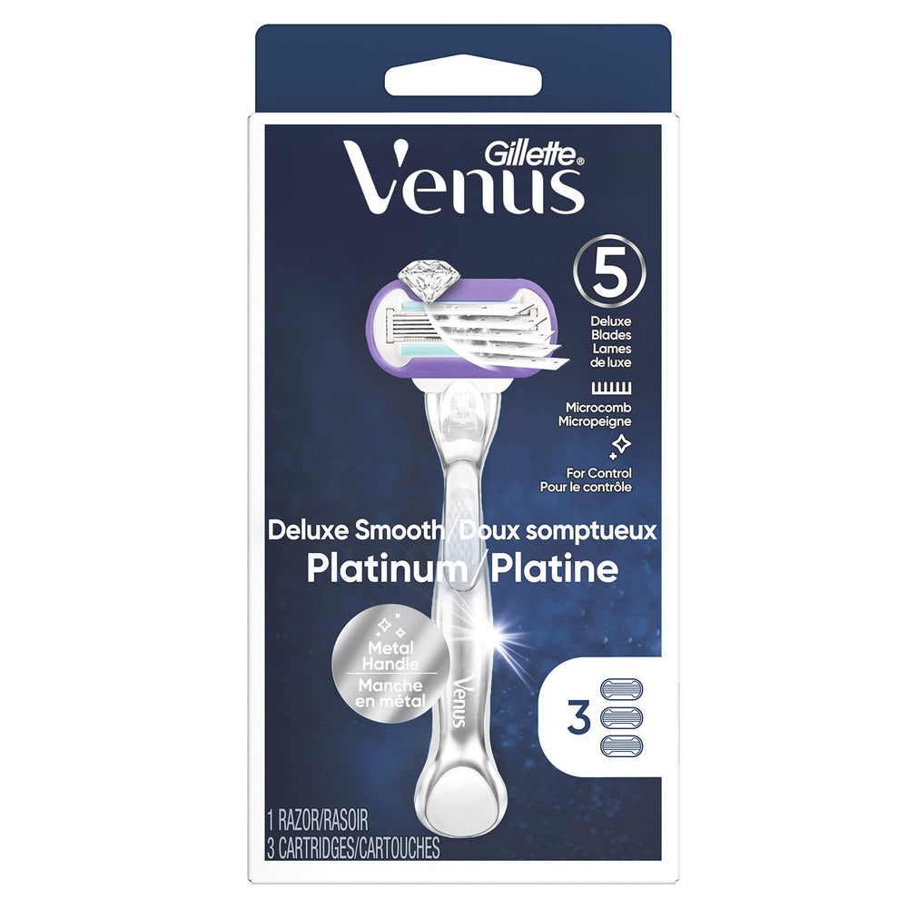 Gillette Venus razor held in hand demonstrating balanced weight and control