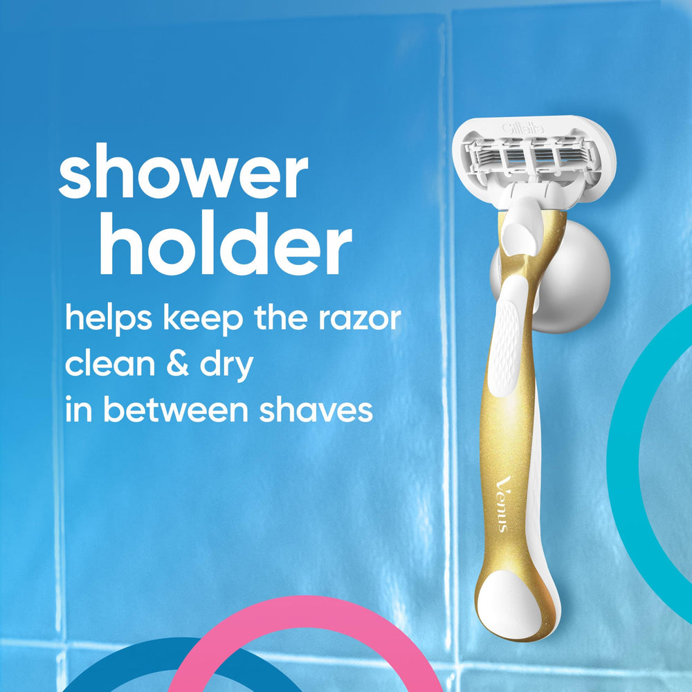 Gillette Venus razor in use on leg demonstrating smooth, even strokes