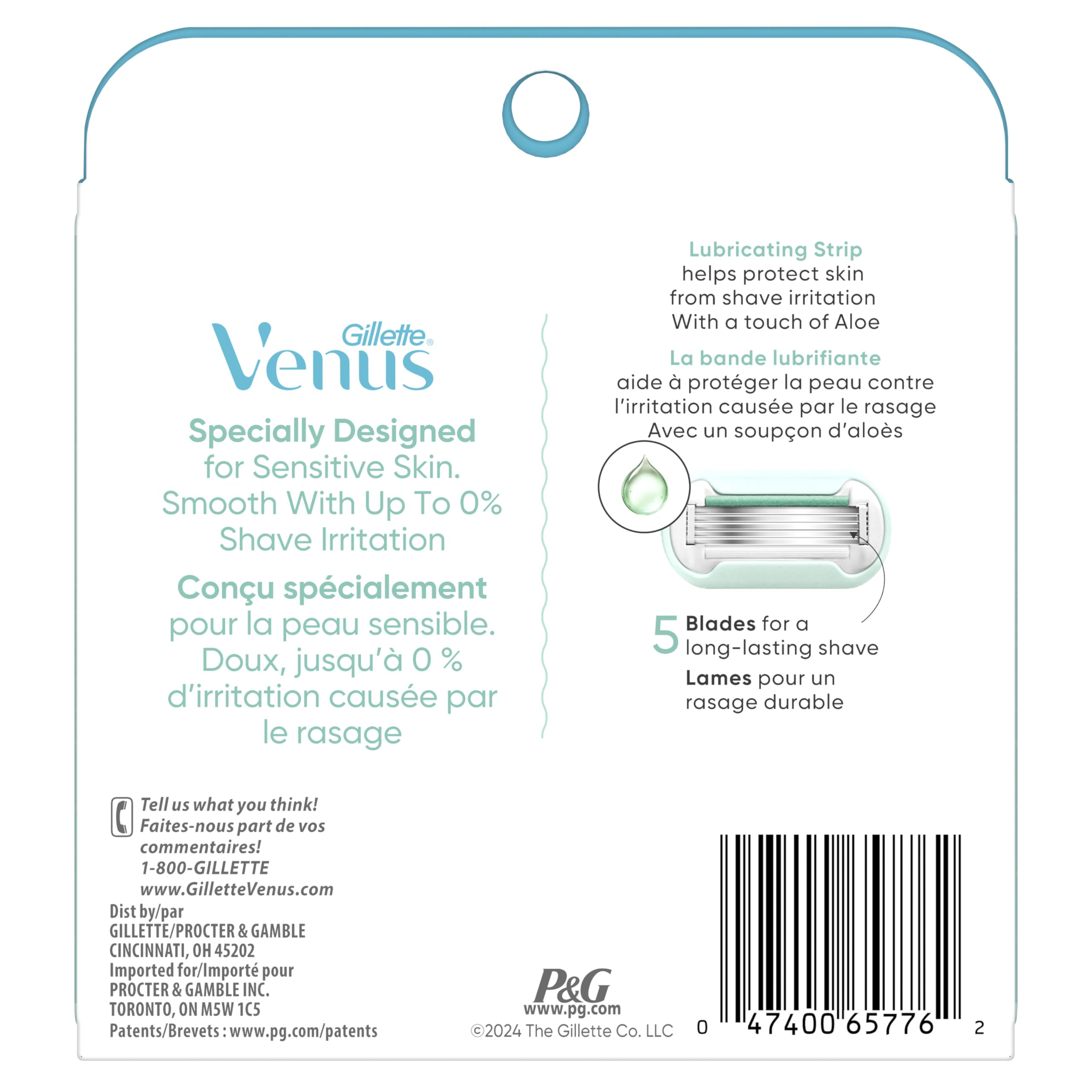 Gillette Venus cartridge beside a ruler offering size and scale clarity benefit