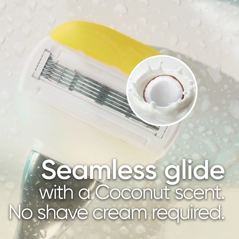 Coconut and flowers scene representing Gillette Venus light coconut scent