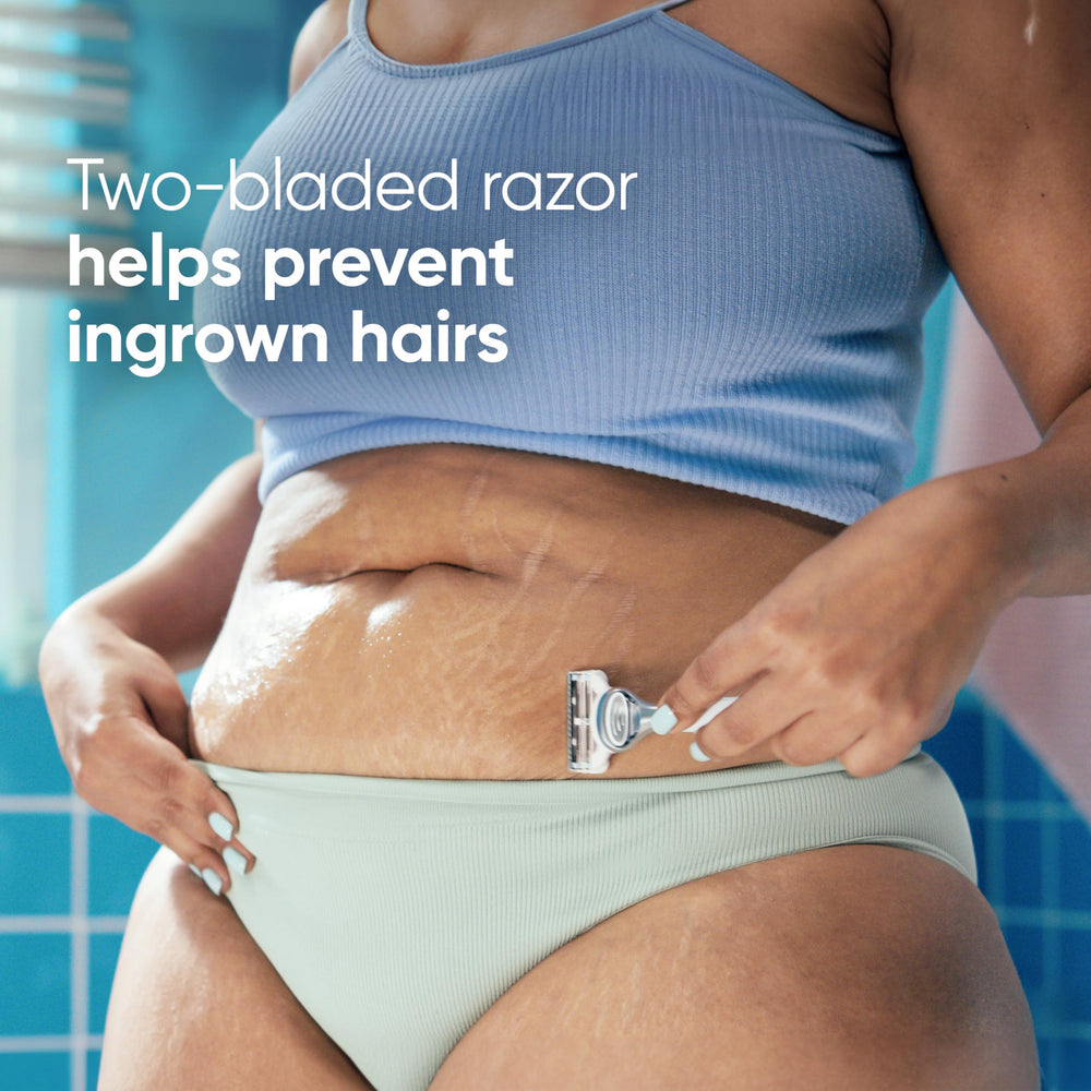 Gillette Venus small razor head in hand showing easy reach