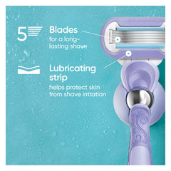 Gillette Venus close-up of five diamond-like blades for precise cutting
