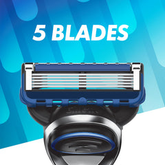 Gillette microfins close-up showing skin-stretching benefit for even shave