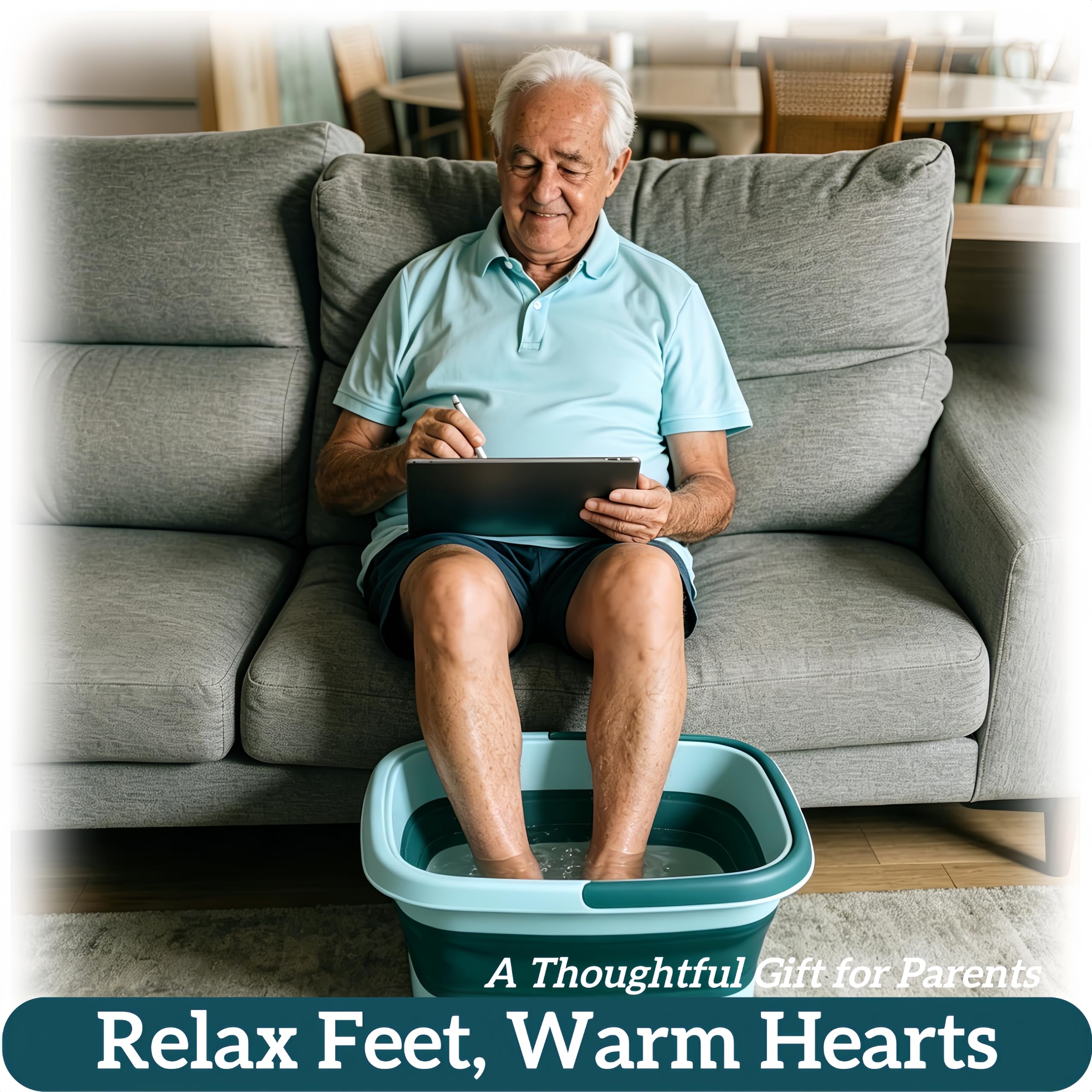 GIMWA foot bath built-in handles and drain area for easy carrying and emptying