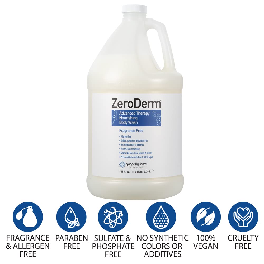 Ginger Lily Farms ZeroDerm creamy lather texture demonstrating gentle cleansing