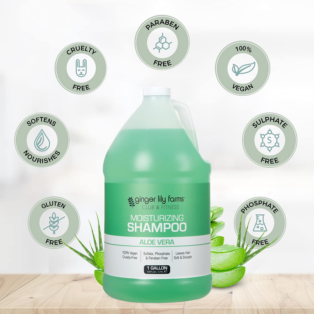 Ginger Lily Farms bottle in locker room dispenser for commercial use