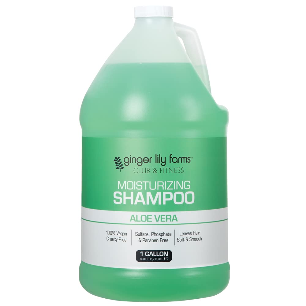 Ginger Lily Farms front label showing aloe shampoo and brand benefits