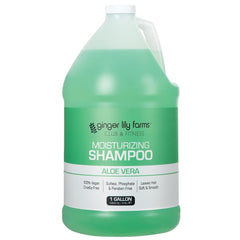 Ginger Lily Farms front label showing aloe shampoo and brand benefits