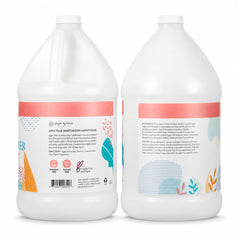 Ginger Lily Farms label close-up highlighting apple pear scent and vegan certification benefits