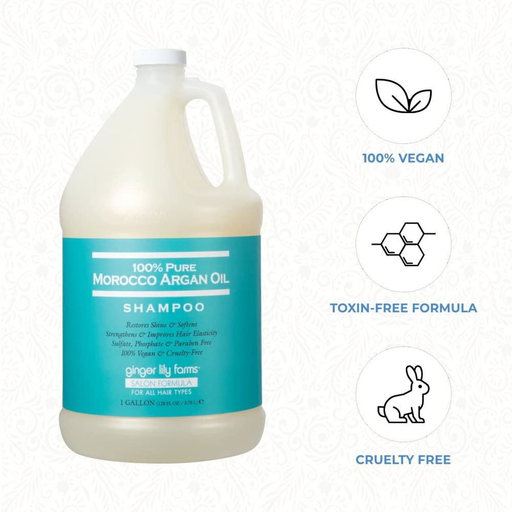 Ginger Lily Farms gallon beside bottle for scale to highlight economical size