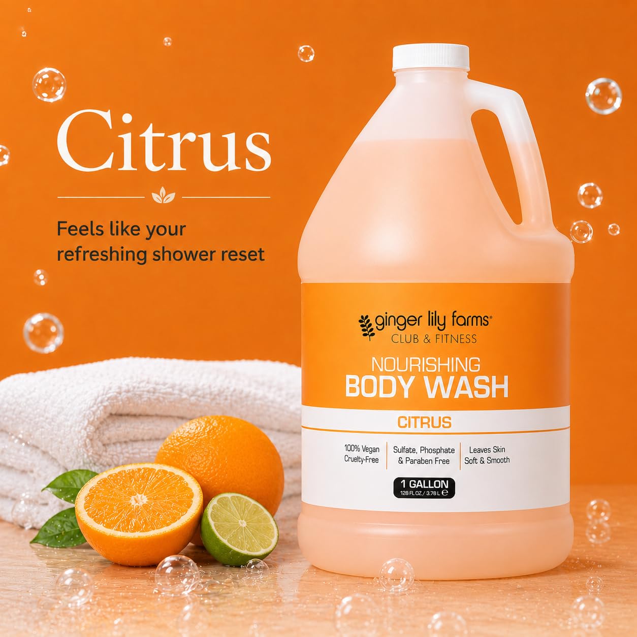 Ginger Lily Farms thick lather close up demonstrating gentle cleanse