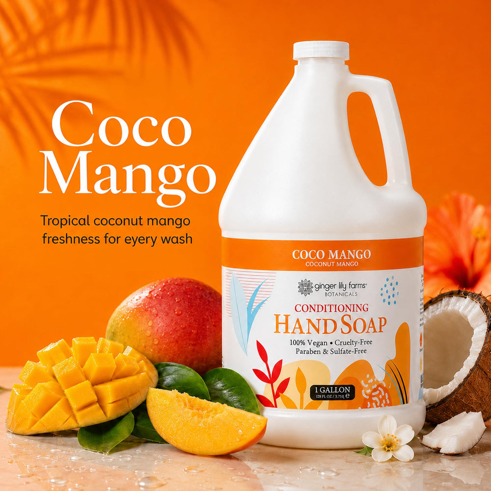 Ginger Lily Farms rich foam lather close-up for gentle cleansing